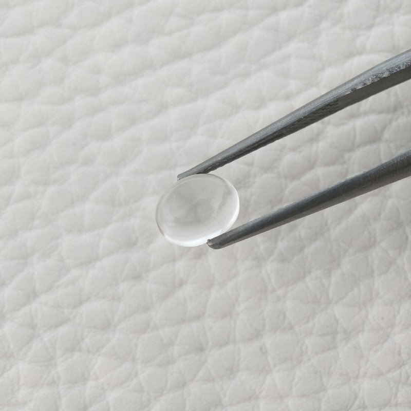 Cristallo Di Rocca Naturale Forma Ovale Piatto Cabochon Liscio Fatto a Mano 8X7X3mm 1,85 Carati 1pz