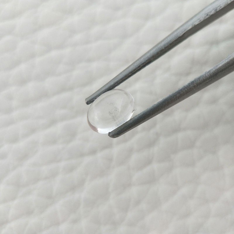 Cristallo Di Rocca Naturale Forma Ovale Piatto Cabochon Liscio Fatto a Mano 7X5X3mm 1,05 Carati 1pz