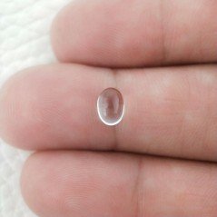 Cristallo Di Rocca Naturale Forma Ovale Piatto Cabochon Liscio Fatto a Mano 7X5X3mm 1,05 Carati 1pz