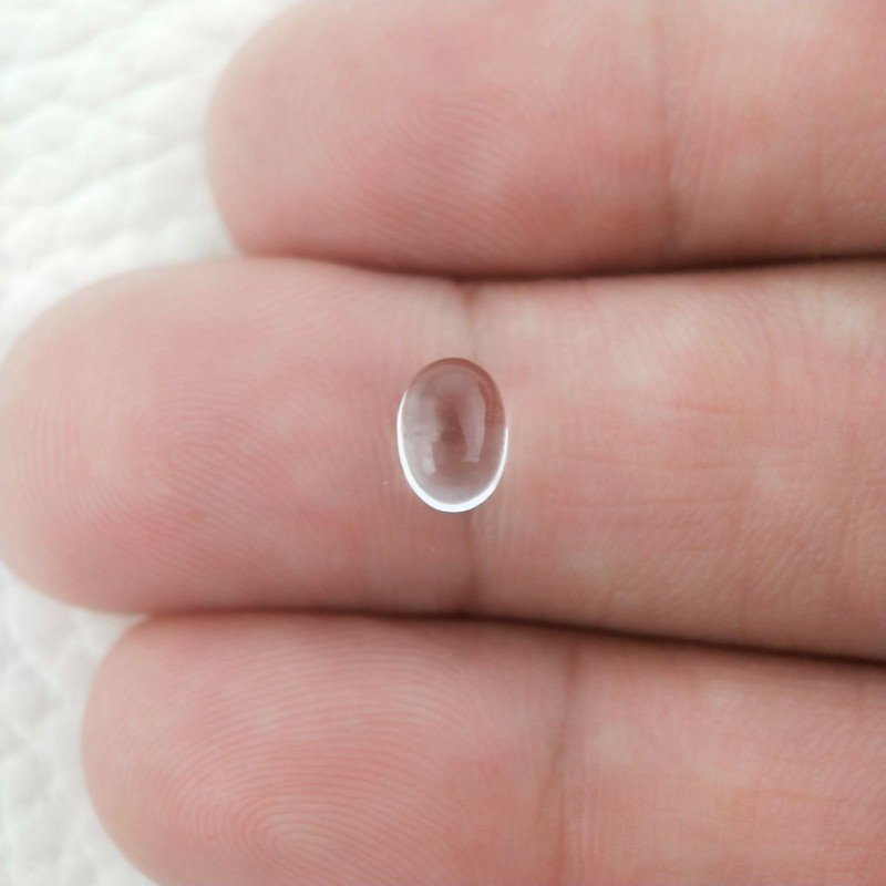 Cristallo Di Rocca Naturale Forma Ovale Piatto Cabochon Liscio Fatto a Mano 7X5X3mm 1,05 Carati 1pz