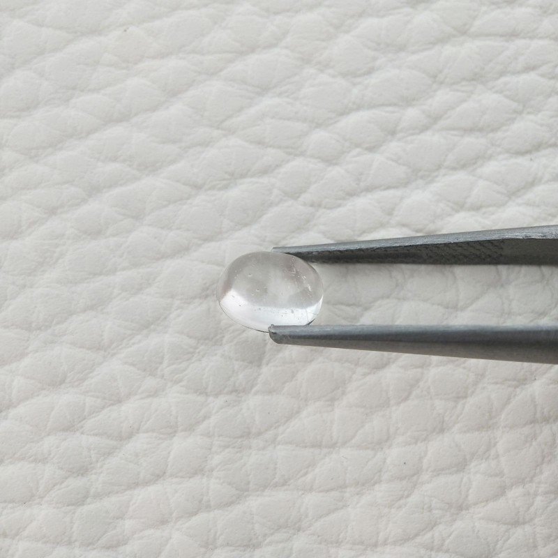 Cristallo Di Rocca Naturale Forma Ovale Piatto Cabochon Liscio Fatto a Mano 7X6X3mm 1,40 Carati 1pz