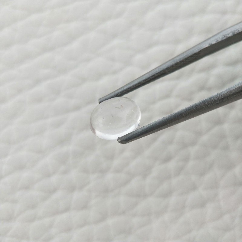 Cristallo Di Rocca Naturale Forma Ovale Piatto Cabochon Liscio Fatto a Mano 7X6X3mm 1,40 Carati 1pz