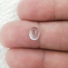 Cristallo Di Rocca Naturale Forma Ovale Piatto Cabochon Liscio Fatto a Mano 7X6X3mm 1,40 Carati 1pz