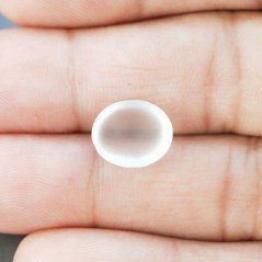 Cabochon di Cristallo di Rocca Naturale Ovale, Piatto e Satinato, 12x10x4 mm, 3,65 ct, Fatto a Mano