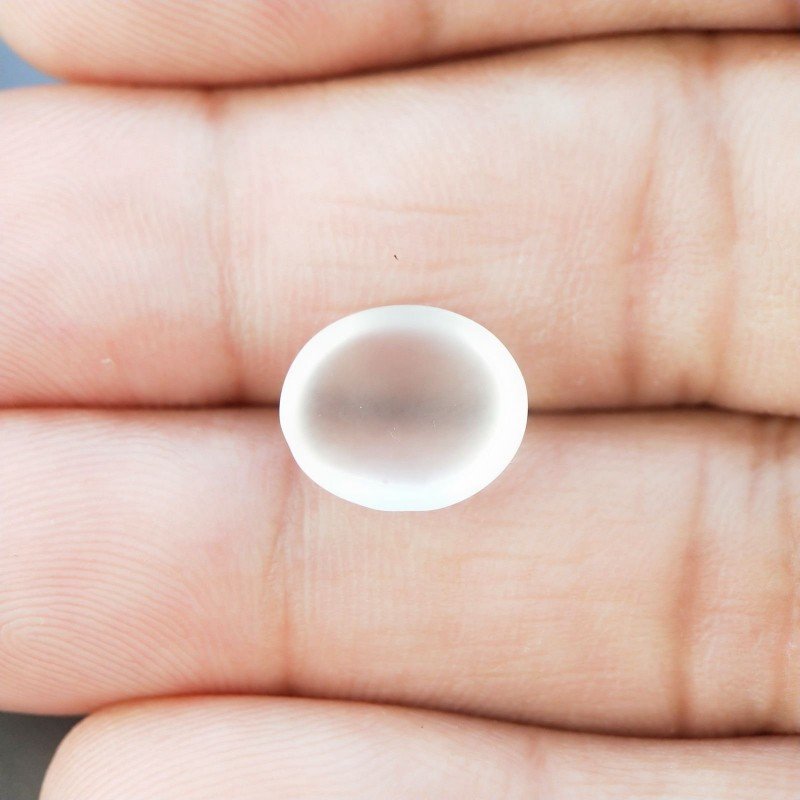 Cristallo Di Rocca Naturale Forma Ovale Piatto Cabochon Satinato Fatto a Mano 12X10X4mm 3,65 Carati 1pz
