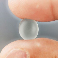 Cabochon di Cristallo di Rocca Naturale Ovale, Piatto e Satinato, 12x10x4 mm, 3,65 ct, Fatto a Mano