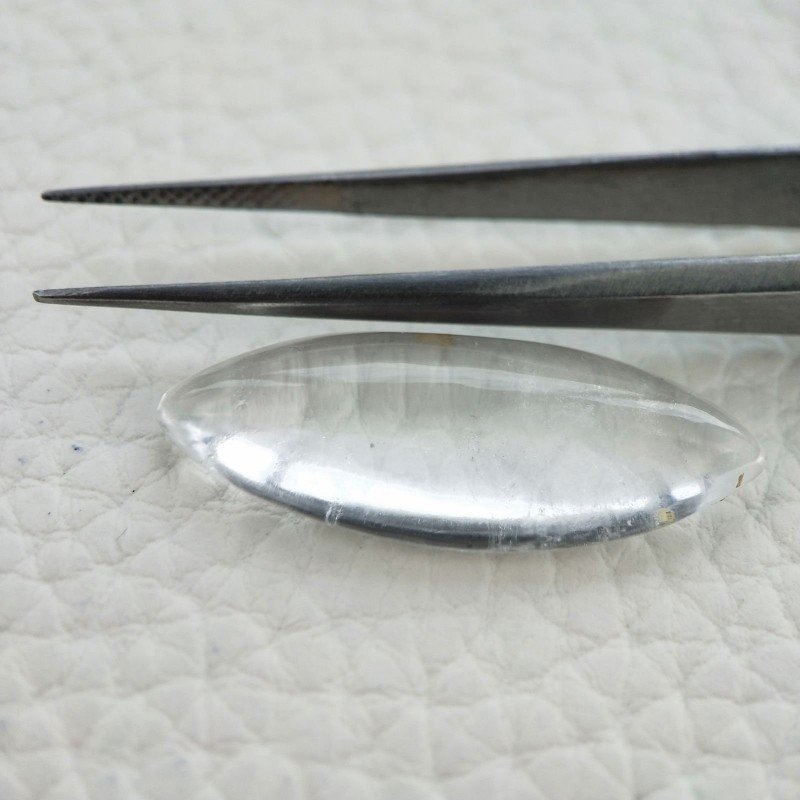 Cristallo Di Rocca Naturale Forma Marquise Piatto Cabochon Liscio Fatto a Mano 29X12X6mm 14,25 Carati 1pz