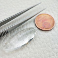 Cabochon di Cristallo di Rocca Naturale Marquise, Piatto e Liscio, 29x12x6 mm, 14,25 ct, Fatto a Mano