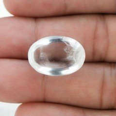 Cristallo Di Rocca Naturale Forma Ovale Piatto Cabochon Liscio Fatto a Mano 19X13X8mm 16,70 Carati 1pz