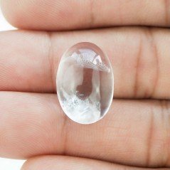 Cristallo Di Rocca Naturale Forma Ovale Piatto Cabochon Liscio Fatto a Mano 19X13X8mm 16,70 Carati 1pz
