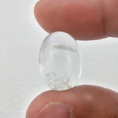 Cristallo Di Rocca Naturale Forma Ovale Piatto Cabochon Liscio Fatto a Mano 19X13X8mm 16,70 Carati 1pz