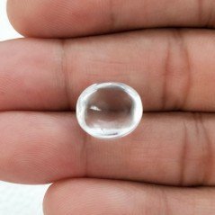Cristallo Di Rocca Naturale Forma Ovale Piatto Cabochon Liscio Fatto a Mano 13X11X7mm 8,55 Carati 1pz