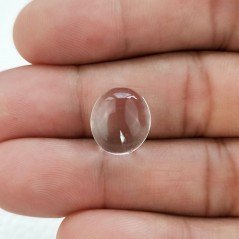 Cristallo Di Rocca Naturale Forma Ovale Piatto Cabochon Liscio Fatto a Mano 13X11X7mm 8,55 Carati 1pz