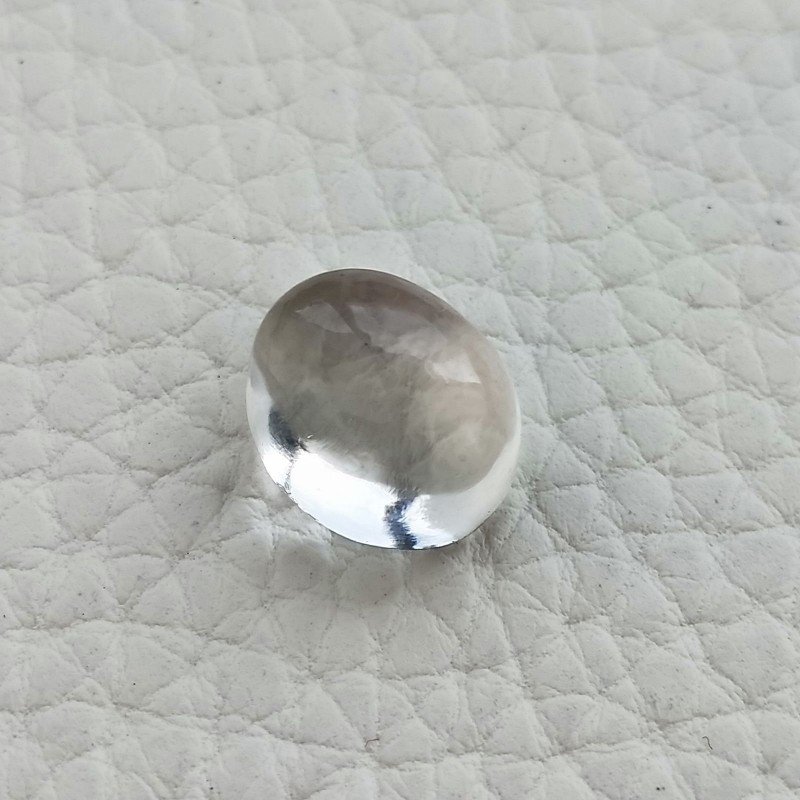 Cristallo Di Rocca Naturale Forma Ovale Piatto Cabochon Liscio Fatto a Mano 12X10X7mm 7,10 Carati 1pz