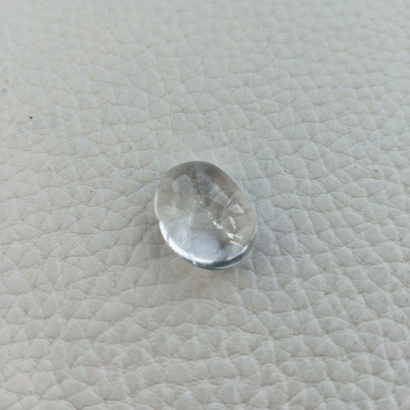 Cristallo Di Rocca Naturale Forma Ovale Piatto Cabochon Liscio Fatto a Mano 16X13X7mm 13,70 Carati 1pz