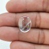 Cristallo Di Rocca Naturale Forma Ovale Piatto Cabochon Liscio Fatto a Mano 16X13X7mm 13,70 Carati 1pz