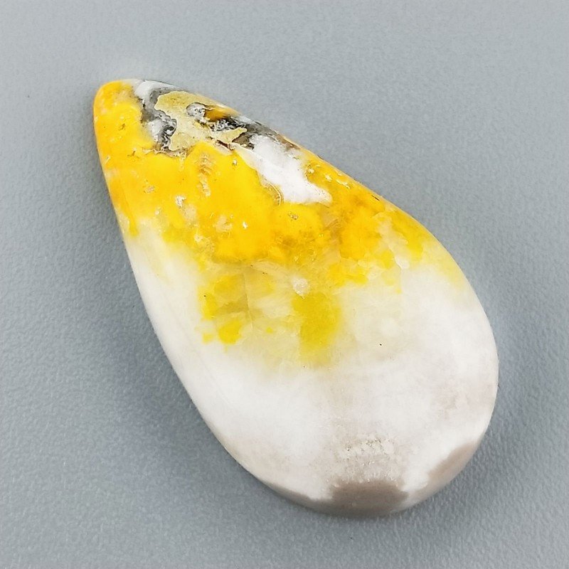 Diaspro Bumble Bee Naturale Forma Goccia Piatto Cabochon Liscio Fatto a Mano 30X17mm 5.15gm 1pz