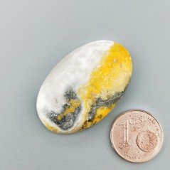 Diaspro Bumble Bee Naturale Forma Ovale Piatto Cabochon Liscio Fatto a Mano 35X22mm 7.30gm 1pz