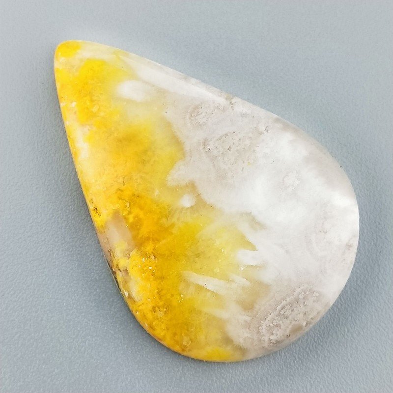 Diaspro Bumble Bee Naturale Forma Goccia Piatto Cabochon Liscio Fatto a Mano 36X24mm 7.16gm 1pz