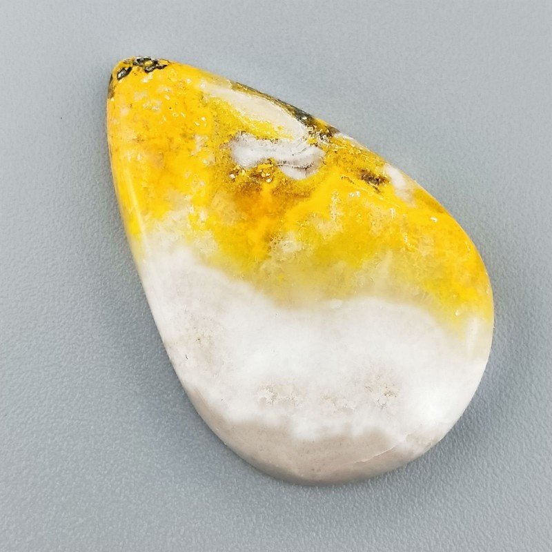 Diaspro Bumble Bee Naturale Forma Goccia Piatto Cabochon Liscio Fatto a Mano 33X22mm 5.80gm 1pz