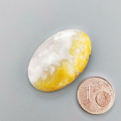 Diaspro Bumble Bee Naturale Forma Ovale Piatto Cabochon Liscio Fatto a Mano 32X21mm 6.30gm 1pz