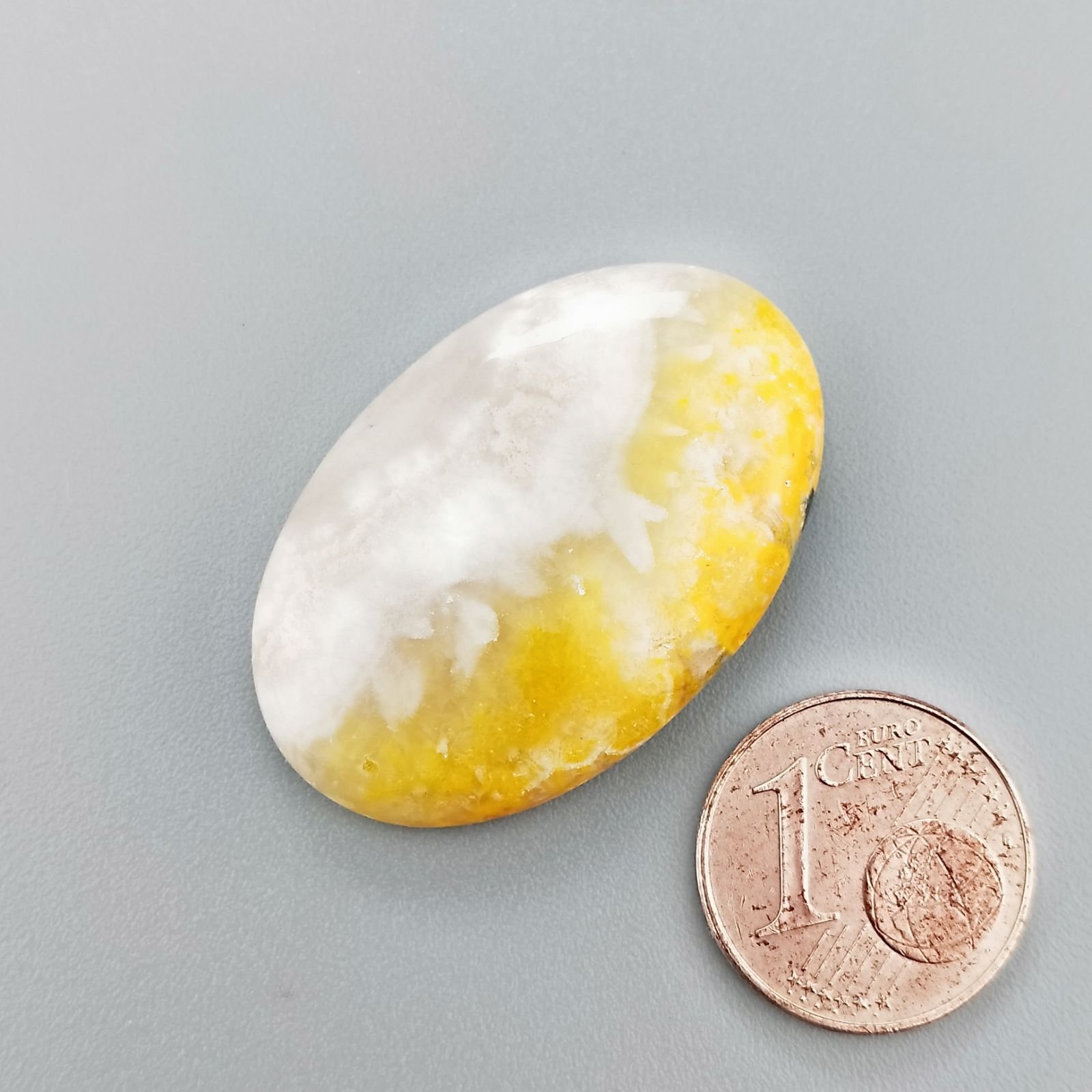 Diaspro Bumble Bee Naturale Forma Ovale Piatto Cabochon Liscio Fatto a Mano 32X21mm 6.30gm 1pz