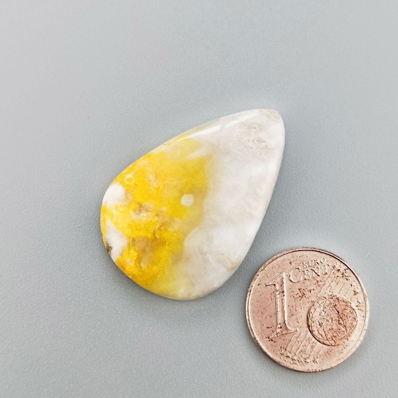 Diaspro Bumble Bee Naturale Forma Goccia Piatto Cabochon Liscio Fatto a Mano 30X20mm 4.18gm 1pz