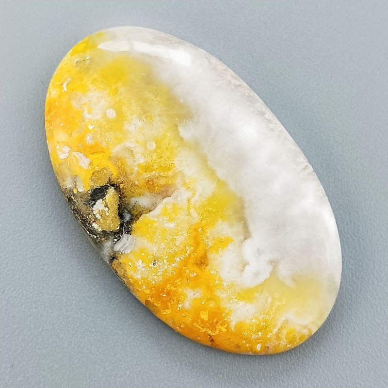 Diaspro Bumble Bee Naturale Forma Ovale Piatto Cabochon Liscio Fatto a Mano 36X22mm 6.30gm 1pz