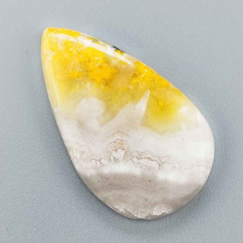 Diaspro Bumble Bee Naturale Forma Goccia Piatto Cabochon Liscio Fatto a Mano 35X21mm 5.42gm 1pz