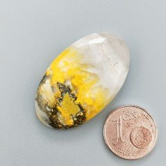 Diaspro Bumble Bee Naturale Forma Ovale Piatto Cabochon Liscio Fatto a Mano 35X21mm 7.90gm 1pz