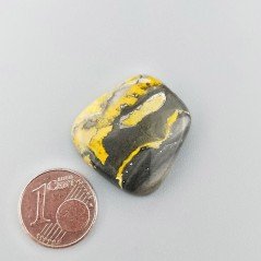 Diaspro Bumble Bee Naturale Forma Fantasia Piatto Cabochon Liscio Fatto a Mano 23X22mm 5.20gm 1pz