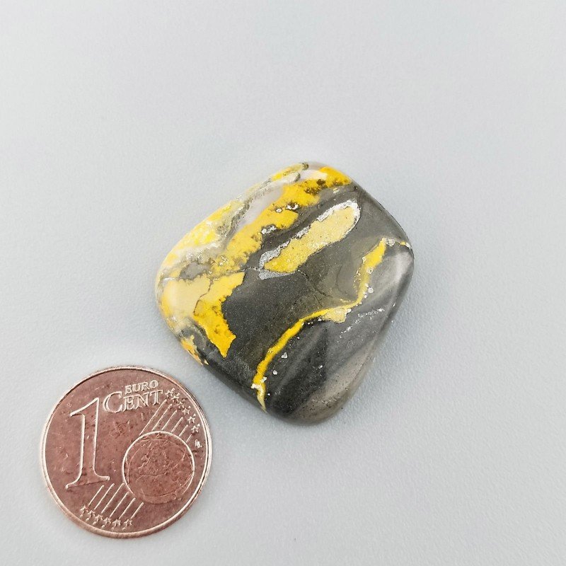 Diaspro Bumble Bee Naturale Forma Fantasia Piatto Cabochon Liscio Fatto a Mano 23X22mm 5.20gm 1pz