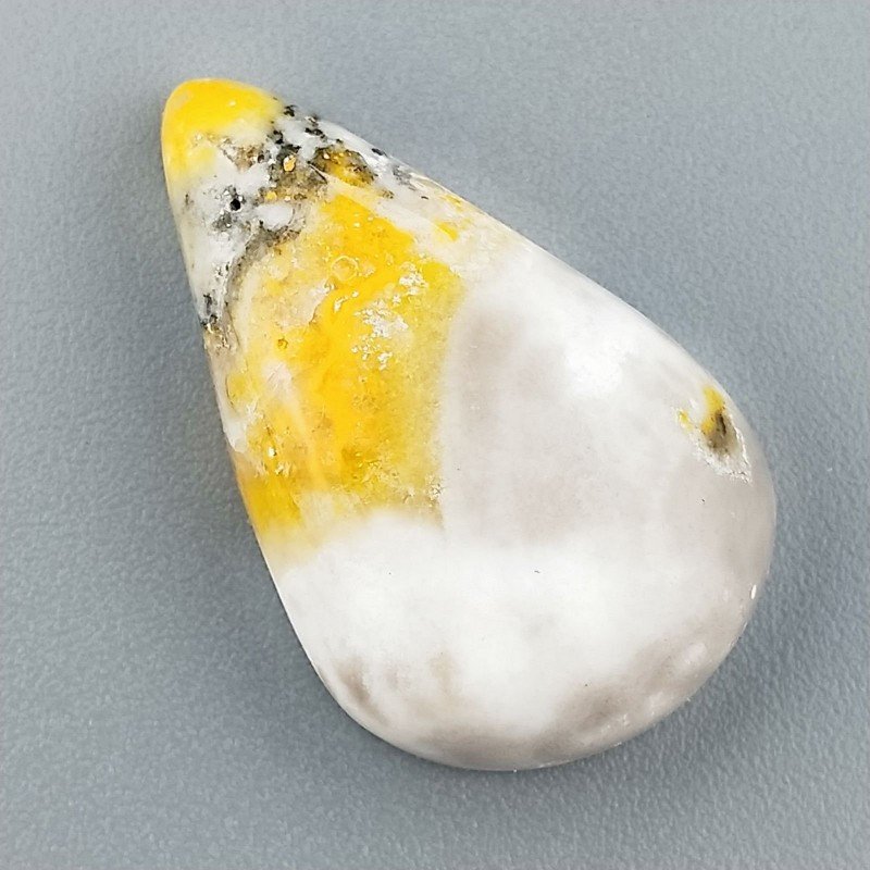 Diaspro Bumble Bee Naturale Forma Goccia Piatto Cabochon Liscio Fatto a Mano 26X16mm 4.14gm 1pz