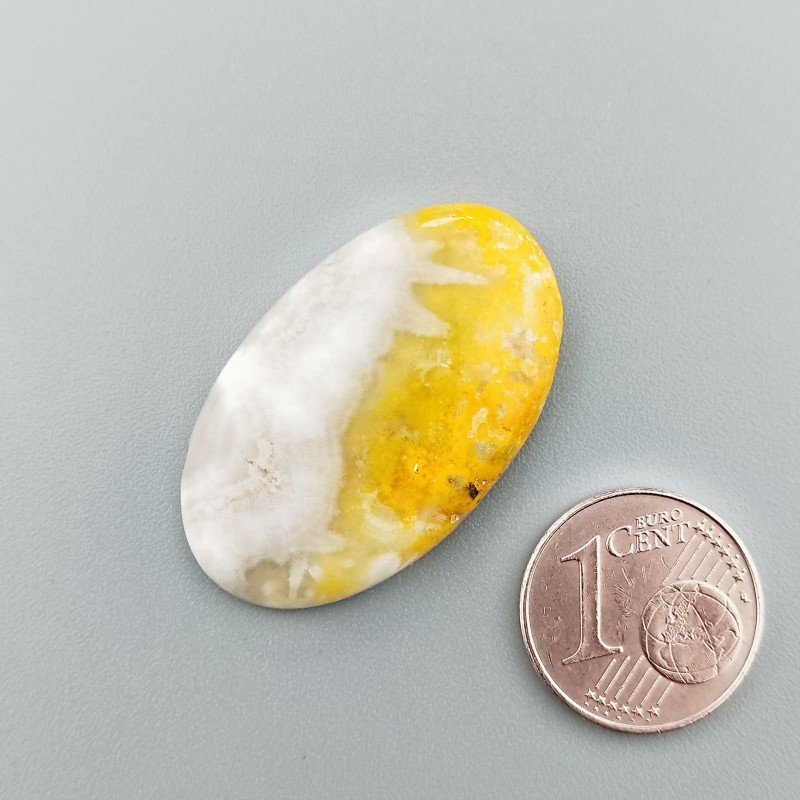 Diaspro Bumble Bee Naturale Forma Ovale Piatto Cabochon Liscio Fatto a Mano 31X19mm 4.68gm 1pz