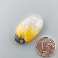 Diaspro Bumble Bee Naturale Forma Ovale Piatto Cabochon Liscio Fatto a Mano 29X17mm 6.07gm 1pz