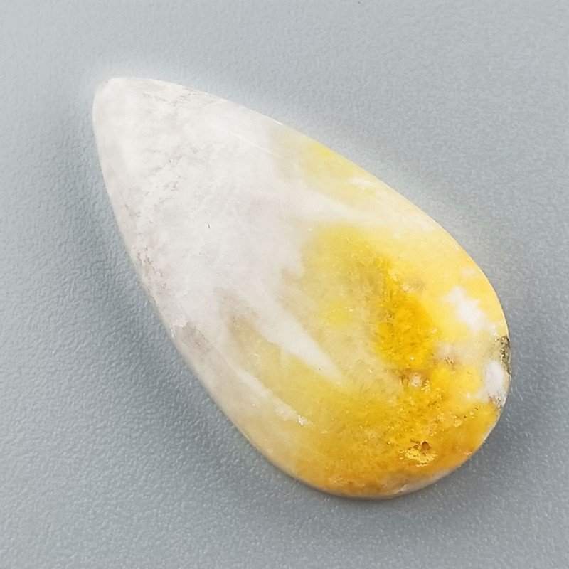 Diaspro Bumble Bee Naturale Forma Goccia Piatto Cabochon Liscio Fatto a Mano 28X15mm 4.30gm 1pz