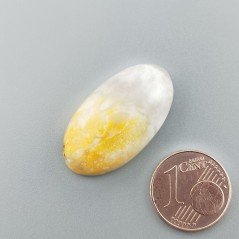 Diaspro Bumble Bee Naturale Forma Ovale Piatto Cabochon Liscio Fatto a Mano 28X16mm 4.40gm 1pz