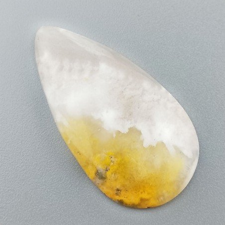 Diaspro Bumble Bee Naturale Forma Goccia Piatto Cabochon Liscio Fatto a Mano 34X18mm 3.67gm 1pz