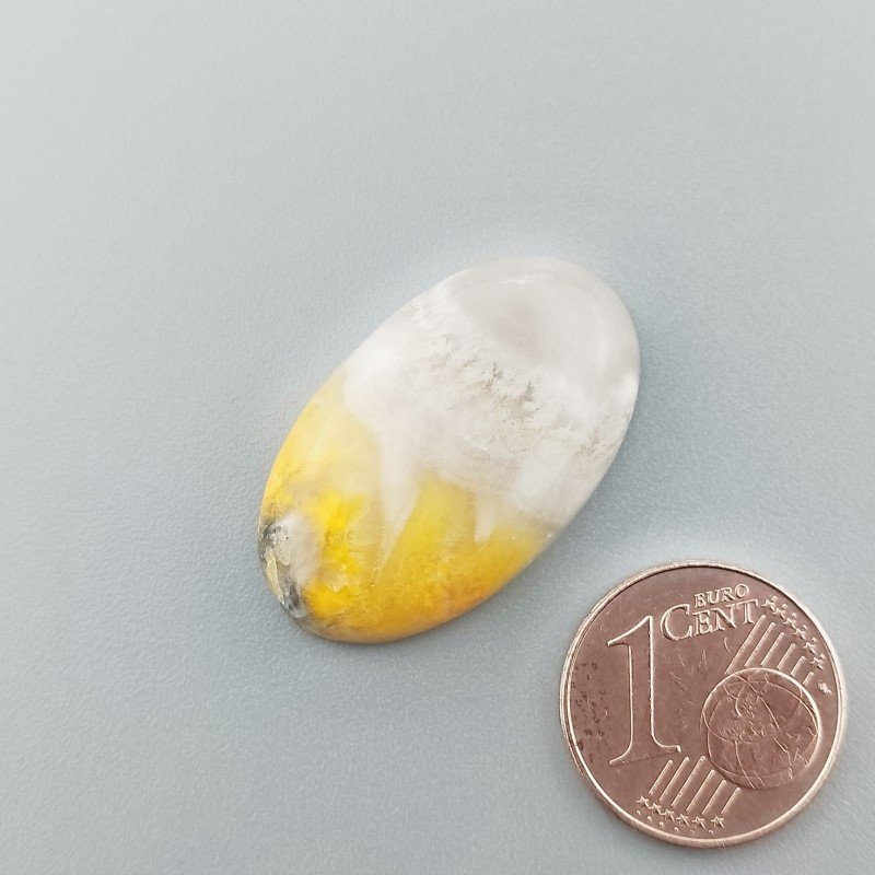 Diaspro Bumble Bee Naturale Forma Ovale Piatto Cabochon Liscio Fatto a Mano 27X16mm 4.05gm 1pz