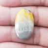 Diaspro Bumble Bee Naturale Forma Ovale Piatto Cabochon Liscio Fatto a Mano 27X16mm 4.05gm 1pz