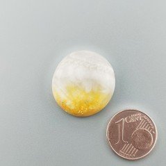 Diaspro Bumble Bee Naturale Forma Tondo Piatto Cabochon Liscio Fatto a Mano 22mm 4.33gm 1pz
