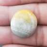 Diaspro Bumble Bee Naturale Forma Tondo Piatto Cabochon Liscio Fatto a Mano 22mm 4.33gm 1pz