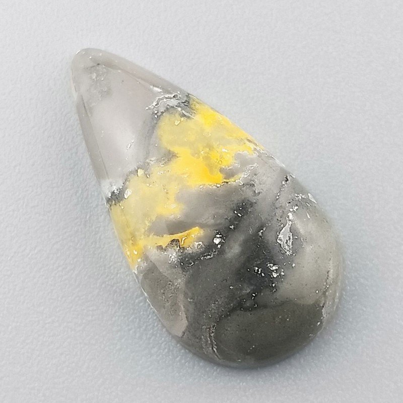 Diaspro Bumble Bee Naturale Forma Goccia Piatto Cabochon Liscio Fatto a Mano 24X12mm 2,27gm 1pz