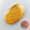 Diaspro Giallo Naturale Forma Ovale Piatto Cabochon Liscio Fatto a Mano 44X29mm 16,75gm 1pz