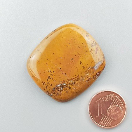 Diaspro Giallo Forma Rettangolare Piatto Cabochon Liscio Fatto a Mano 31X28X5mm 10,00gm 1pz
