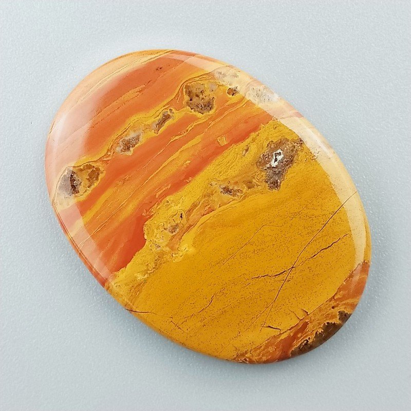 Diaspro Giallo Naturale Forma Ovale Piatto Cabochon Liscio Fatto a Mano 39X29X4mm 8,10gm 1pz