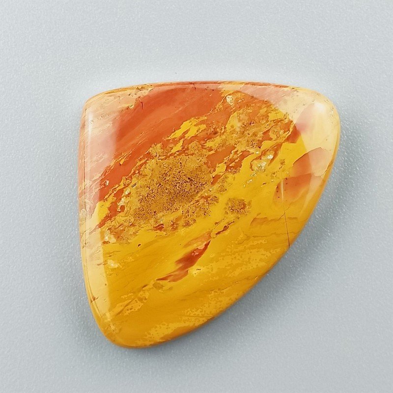 Diaspro Giallo Naturale Forma Cuore Piatto Cabochon Liscio Fatto a Mano 35X27mm 7,25gm 1pz