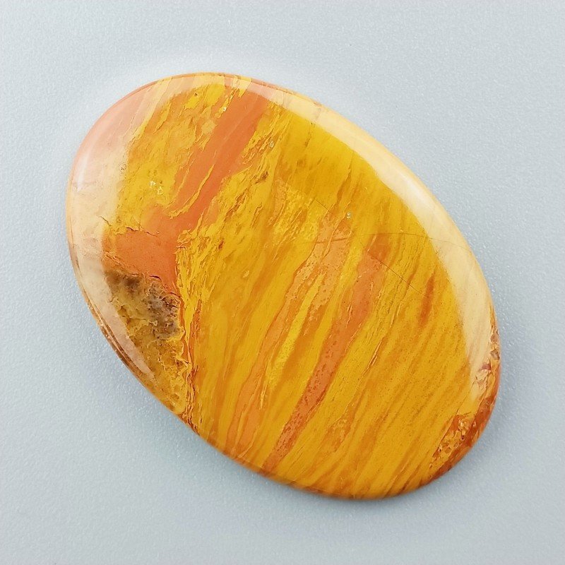 Diaspro Giallo Naturale Forma Ovale Piatto Cabochon Liscio Fatto a Mano 43X30X4mm 9,00gm 1pz