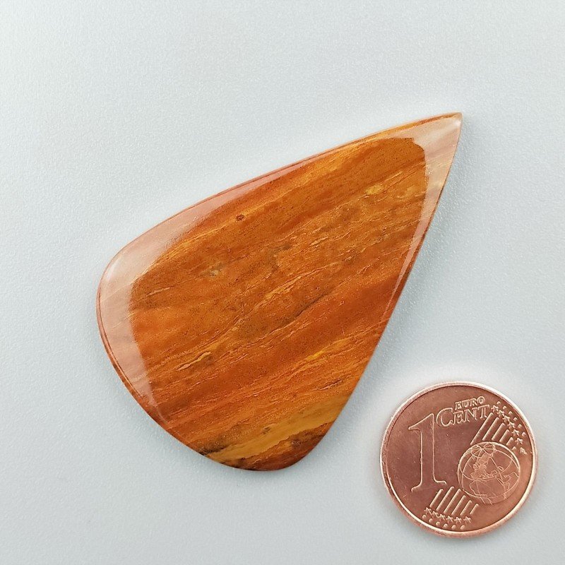 Diaspro Giallo Naturale Forma Goccia Piatto Cabochon Liscio Fatto a Mano 45X29X4mm 7,55gm 1pz