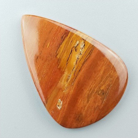 Diaspro Giallo Naturale Forma Goccia Piatto Cabochon Liscio Fatto a Mano 49X34X5mm 12,65gm 1pz